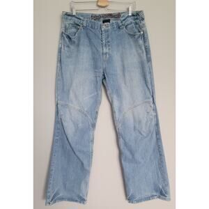 Speed and Strength Straight Jeans Mens 40x32 Teramid Light Wash Denim